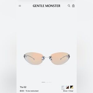 GENTLE MONSTER Tta 02 Oval Silver and Clear Color Tinited Metal Sunglasses
